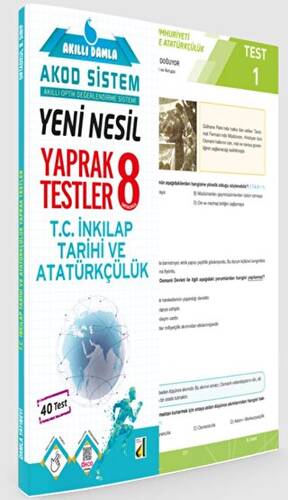 Akıllı Damla T.C. İnkılap Tarihi Ve Atatürkçülük Yeni Nesil Yaprak Testler - 8. Sınıf - 1