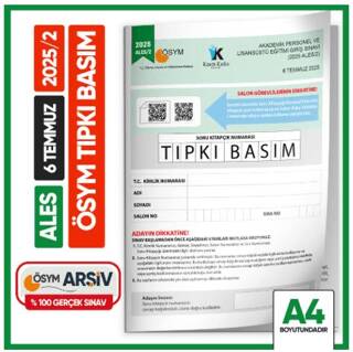 ALES 2025-2 ÖSYM Tıpkı Basım Çıkmış Soru Deneme Kitapçığı Video-PDF Çözümlü Türkiye Geneli - 1
