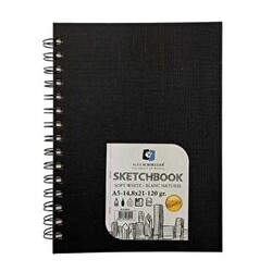 Alex Schoeller Sketchbook Sert Kapak Eskiz Defteri 120gr A5 70yp Spiralli Soft White Çizgisiz - Alex Schoeller