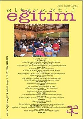 Alternatif Eğitim Dergisi Sayı: 1 Ocak - Nisan 2016 - 1
