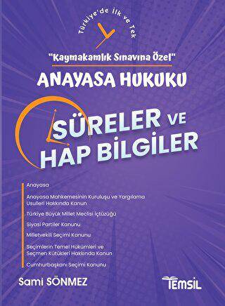 Anayasa Hukuku Süreler ve Hap Bilgiler - Kaymakamlık Sınavına Özel - 1