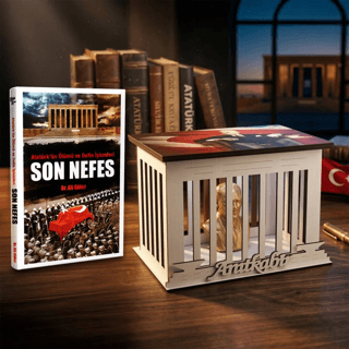 Anılarla Atatürk ve Atatürk Büstlü Ahşap Anıtkabir Işıklı Maket - 1