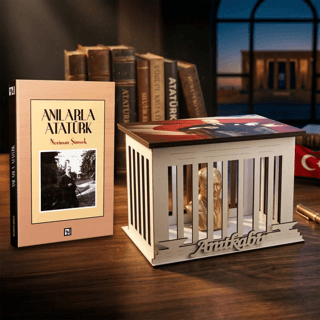 Anılarla Atatürk ve Atatürk Büstlü Ahşap Anıtkabir Işıklı Maket - 1
