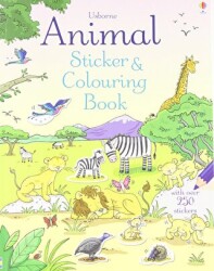Animal Sticker Colouring Book - Usborne