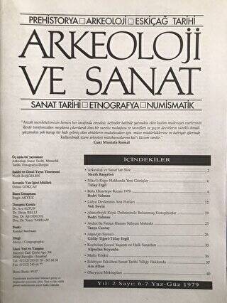 Arkeoloji ve Sanat Dergisi Sayı 6-7 - 1