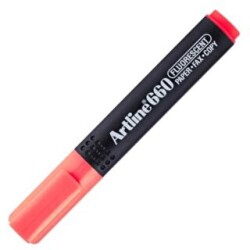 Artline 660 Fosforlu Kalem Kesik Uç 1.0-4.0mm F. Kırmızı - Artline