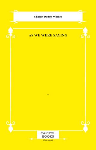 As We Were Saying - 1