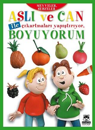 Aslı ve Can ile Çıkartmaları Yapıştırıyor, Boyuyorum Meyveler ve Sebzeler - 1