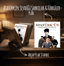 Atatürk’ün Sevdiği Şarkılar & Türküler Plak ve Ahşap Plak Standı - Plak