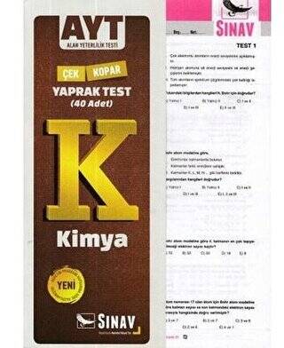 AYT Kimya Çek Kopar Yaprak Test - 1