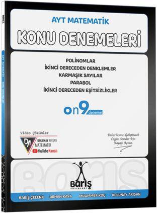 AYT Matematik Polinomlar İkinci Dereceden Denklemler Eşitsizlikler Karmaşık Sayılar Parabol Konu Denemeleri - 1