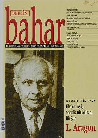 Berfin Bahar Aylık Kültür, Sanat ve Edebiyat Dergisi Sayı: 109 - 1