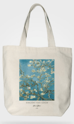 Bez Çanta Gabardin Kumaş %100 Pamuk Van Gogh Tablosu - Badem Ağacı - Bcoverart