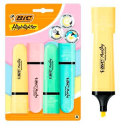 Bic Marking Flat Highlighter 4Lü Blister Pastel - Bic