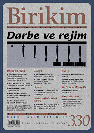 Birikim Aylık Sosyalist Kültür Dergisi Sayı: 330 Ekim 2016 - 1