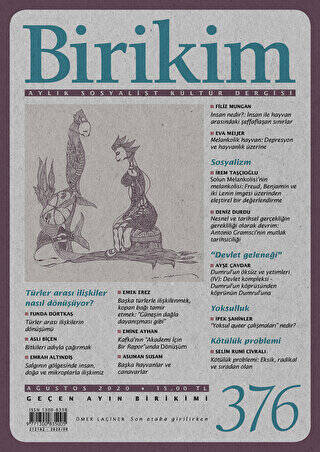 Birikim Aylık Sosyalist Kültür Dergisi Sayı: 376 Ağustos 2020 - 1