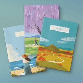 Bisiklet Serisi 3`lü Defter Seti - 1