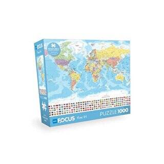 Blue Focus 1000 Parça - World Map dünya Haritası BF430 - 1