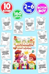 Boyamaya İlk Adım 2-6 Yaş - Okul Öncesi Boyama Kitabı Seti - 10 Kitap - Staau Çocuk