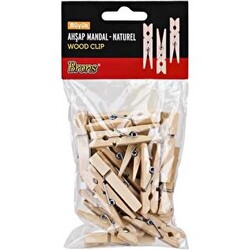 Brons Ahşap Mandal Naturel Büyük - Brons