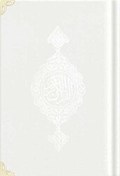 Büyük Cep Boy Kadife Kur`an-ı Kerim Beyaz, Yaldızlı, Mühürlü - A3 Beyaz - Hayrat Neşriyat