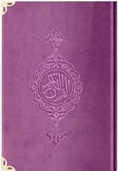 Büyük Cep Boy Kadife Kur`an-ı Kerim Lila, Yaldızlı, Mühürlü - C7 Lila - 1