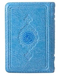 Büyük Cep Boy Kur`an-ı Kerim Mavi Renk, Kılıflı, Mühürlü - 1