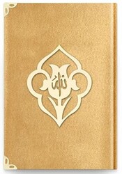Çanta Boy Kadife Kuran-ı Kerim Altın, Güllü, Yaldızlı - 1036 Gold - Hayrat Neşriyat