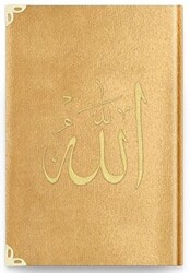 Çanta Boy Kadife Kur`an-ı Kerim Altın, Nakışlı, Yaldızlı - 1036 Gold - Hayrat Neşriyat