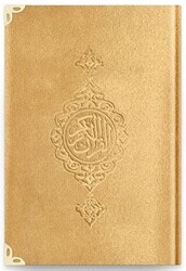 Çanta Boy Kadife Kur`an-ı Kerim Altın, Yaldızlı, Mühürlü - 1036 Gold - Hayrat Neşriyat