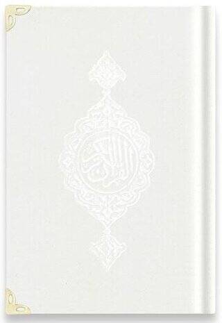 Çanta Boy Kadife Kur`an-ı Kerim Beyaz, Yaldızlı, Mühürlü - A3 Beyaz - 1