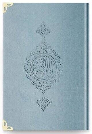 Çanta Boy Kadife Kur`an-ı Kerim Mavi, Yaldızlı, Mühürlü - M1 Gökyüzü Mavi - 1