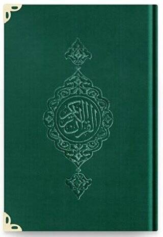 Çanta Boy Kadife Kur`an-ı Kerim Zümrüt Yeşil, Yaldızlı, Mühürlü - 1034 Zümrüt Yeşil - 1
