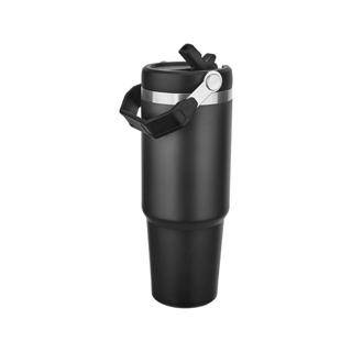 Çelik Termos - Siyah - 900 ml - Üstten Saplı - 5342 - 1