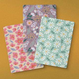 Çiçek Serisi 3`lü Defter Seti - 1