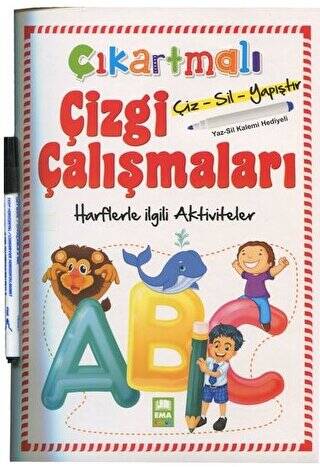 Çıkartmalı Çizgi Çalışmaları Harflerle İlgili Aktiviteler - 1