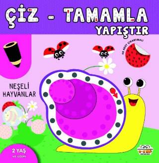 Çiz - Tamamla - Yapıştır Neşeli Hayvanlar - 1