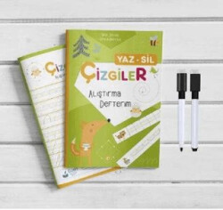Çizgiler Yaz Sil Alıştırma Defterim - Note The Time