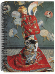 Claude Monet - Madame Monet in a Japanese Kimono, 1876 - Spiralli Defter 09 - Çizgisiz - 100 Sayfa - Miosho