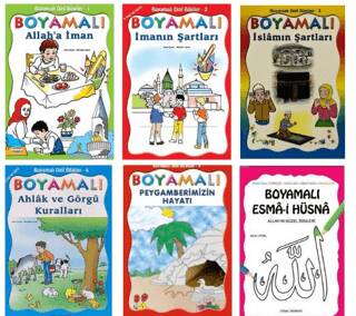 Çocuklar İçin Boyamalı Dini Bilgiler Seti 6 Kitap - 1