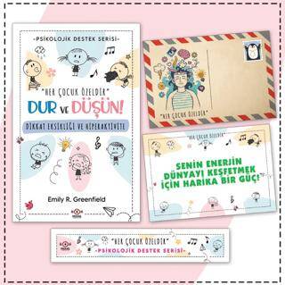 Çocuklar İçin Psikolojik Destek Serisi - Çocuklarda Dikkat Eksikliği ve Hiperaktivite - Kartpostal ve Ayraç - 1