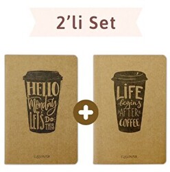 Coffee Düz Twins 2 Defter Takım - 1