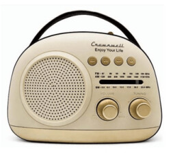 Crownwell Taşınabilir Bluetooth Retro Radyo Arizona Serisi - Grey - Crownwell