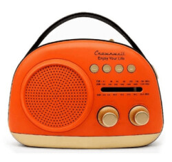 Crownwell Taşınabilir Bluetooth Retro Radyo Arizona Serisi - Orange - Crownwell