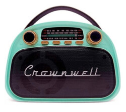 Crownwell Taşınabilir Bluetooth Retro Radyo Arizona Serisi Turkuaz - Crownwell