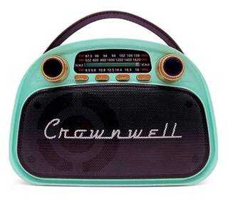 Crownwell Taşınabilir Bluetooth Retro Radyo Arizona Serisi Turkuaz - 1