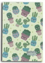 Cute Cactus Patterns Note Defteri - Note The Time