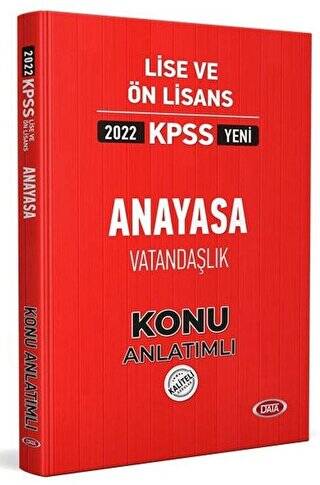 Data KPSS Lise Ve Ön Lisans Anayasa Vatandaşlık Konu Kitabı 2022 - 1