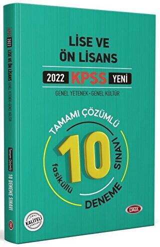 Data KPSS Lise ve Ön Lisans Tamamı Çözümlü 10  Deneme Sınavı 2022 Yeni - 1