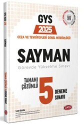 2025 Ceza ve Tevkifevleri Sayman GYS Tamamı Çözümlü 5 Deneme Sınavı - 1